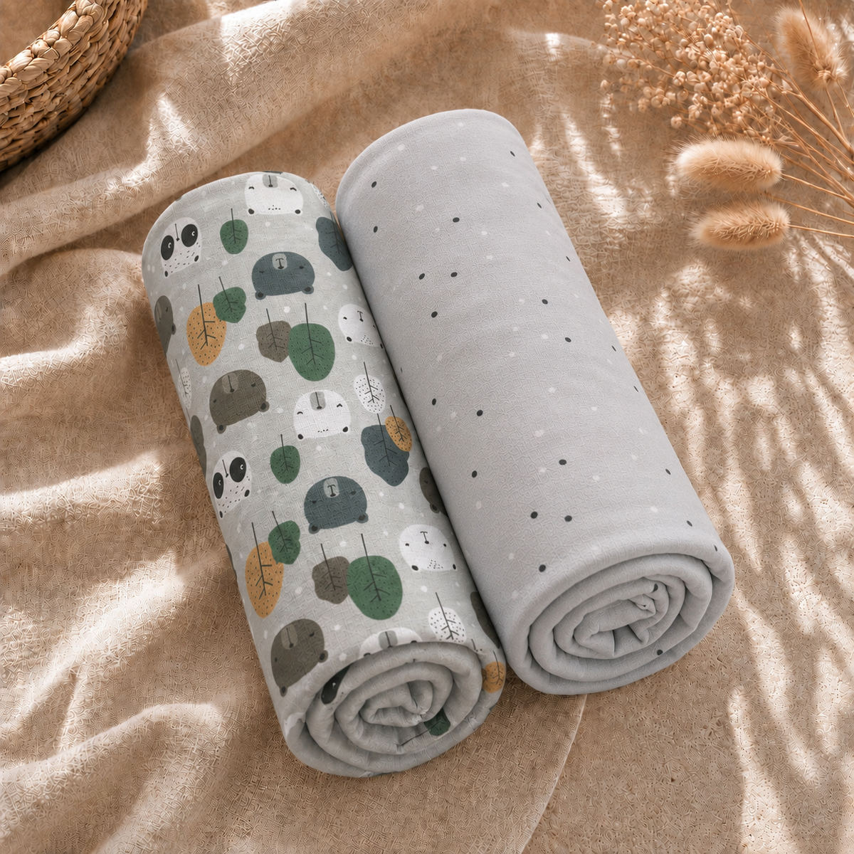 Fitted Sheet Set - Happy Little Bear - Pack Of 2