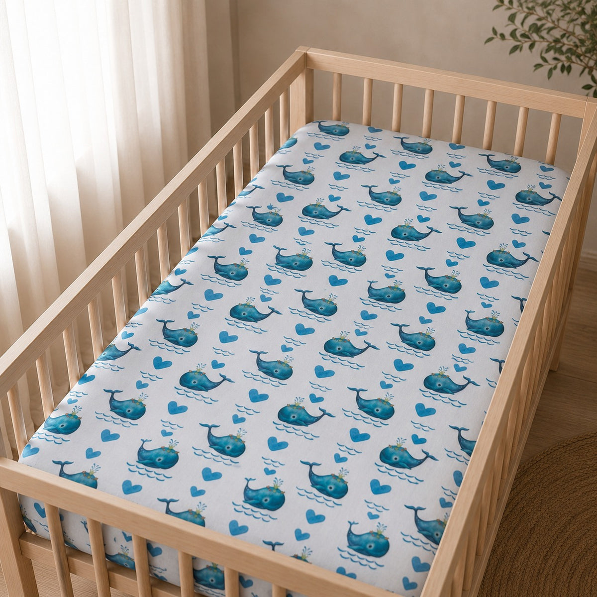 Fitted Sheet Set - Hello Whale - Pack Of 2