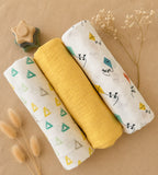 Cotton Muslin Swaddle Set - Yellow Sunny Days - Pack of 3
