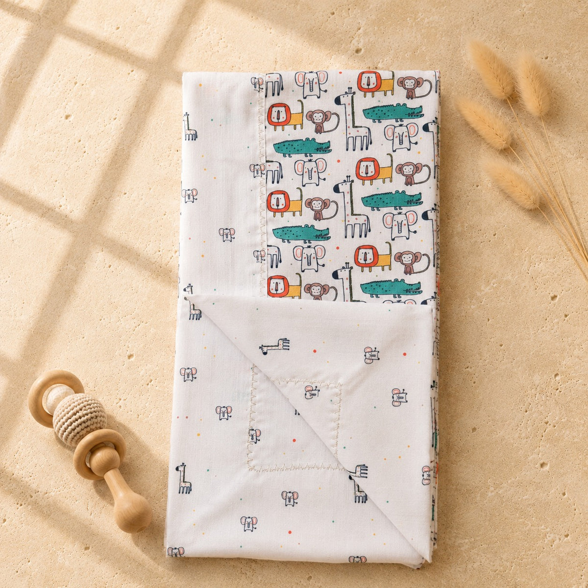 Reversible Blanket - Safari Friends
