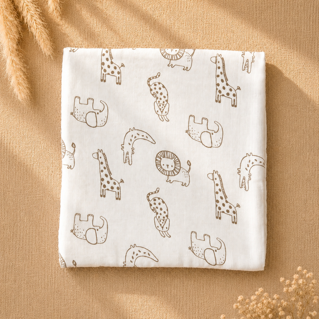 Cotton Muslin Swaddle Set - Neutral Nursery - Pack of 3