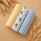 Cotton Muslin Swaddle Set - Pastel Farm - Pack of 3