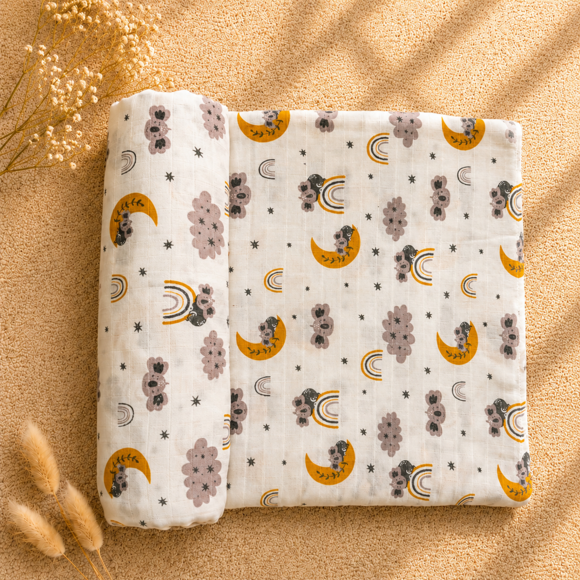Cotton Muslin Swaddle Set - Sleepy Meadow - Pack of 3